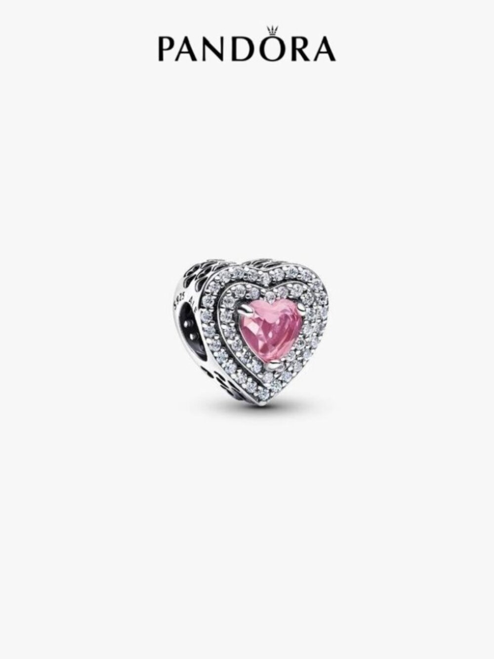 Pandora Sparkling Leveled Hearts Charm